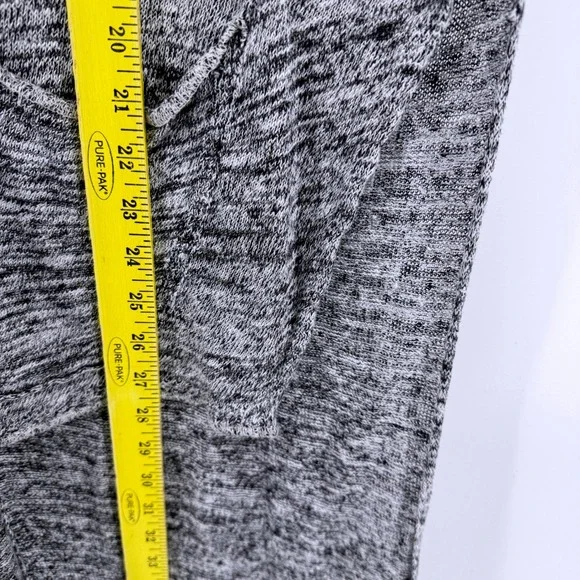 Free People Womens Large Beach Asymmetrical High Low Knit Top Blue Marl Pockets - Picture 6 of 8